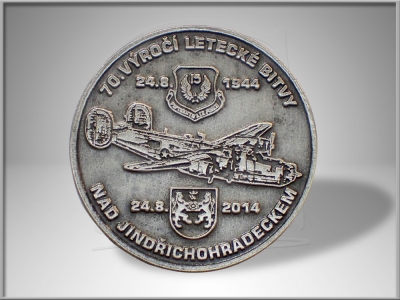 Medaile 70. výročí letecké bitvy na Jindřichohradeckem