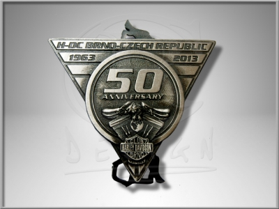 Badge Harley Davidson Club Brno 50 Anniversary